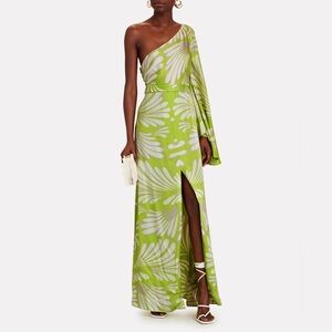 Alexis Lio One-Shoulder Dress Green XS